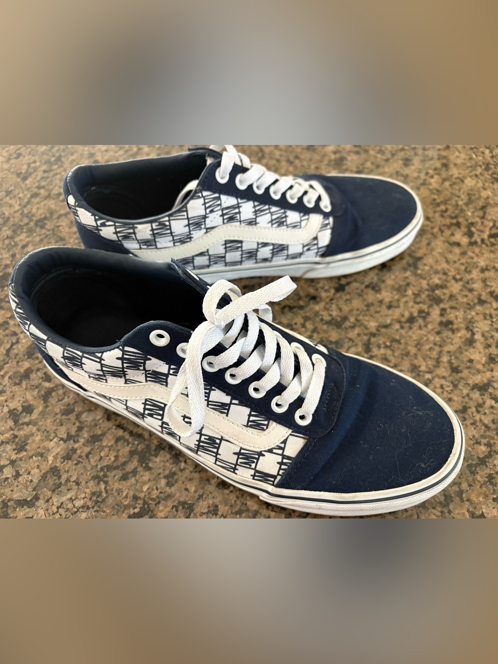 Vans Old Skool sneakers Checkboard navy white Mens 9.5
